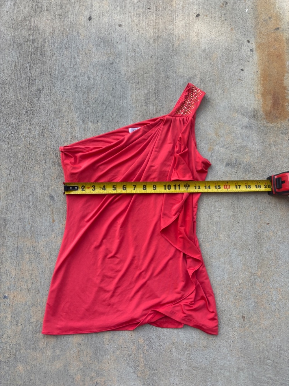 VTG 2000s Cache Coral Embellished One Shoulder Top - Picture 7 of 9